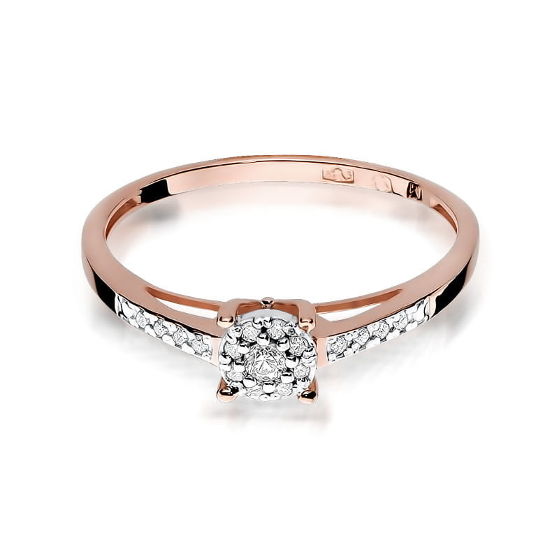 Pierścionek W055 Diament 0,04ct różowe złoto