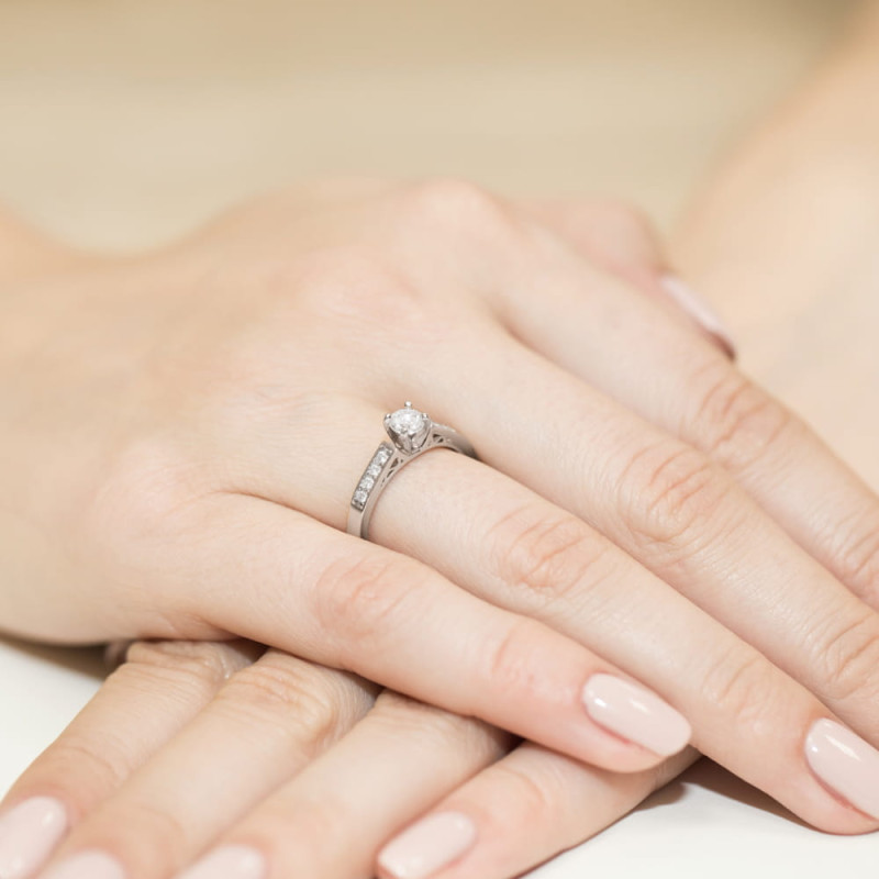 Pierścionek W198 Diament 0,30ct białe złoto