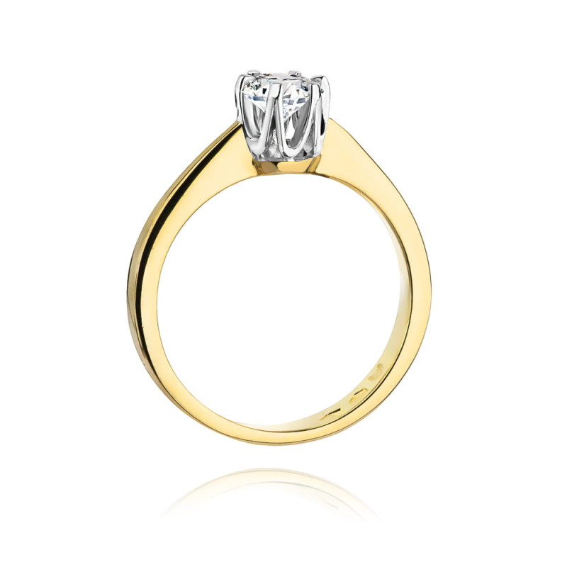 "Pierścionek W220B Diament 0,30ct Żółte Złoto - Daimana.pl"