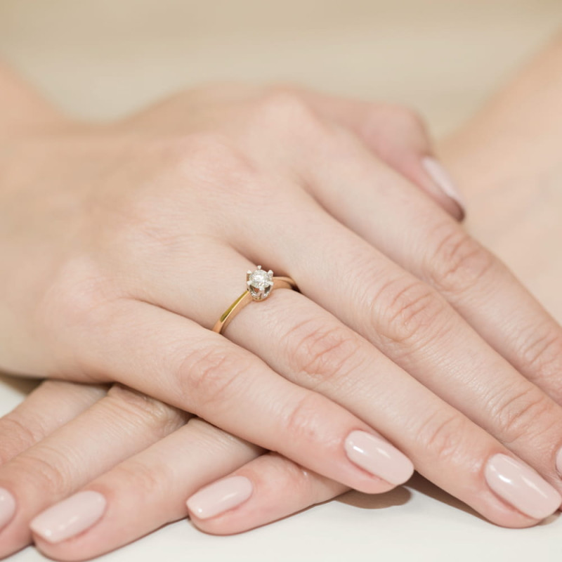 "Pierścionek W220B Diament 0,30ct Żółte Złoto - Daimana.pl"