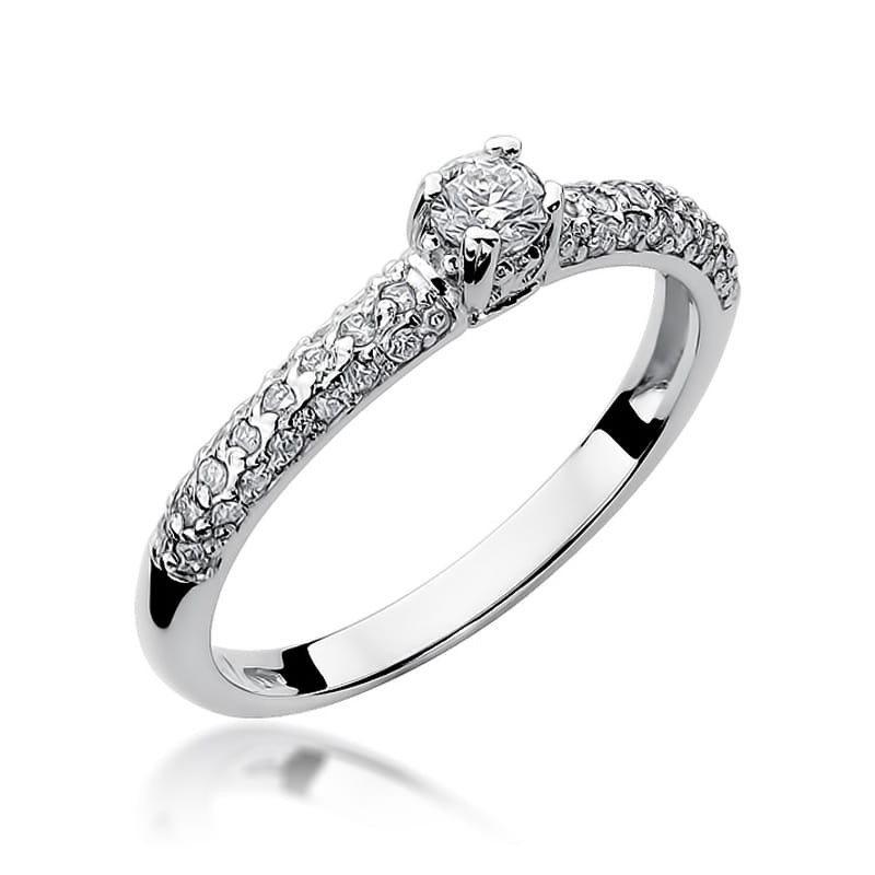 Pierścionek W200 Diament 0,15ct białe złoto