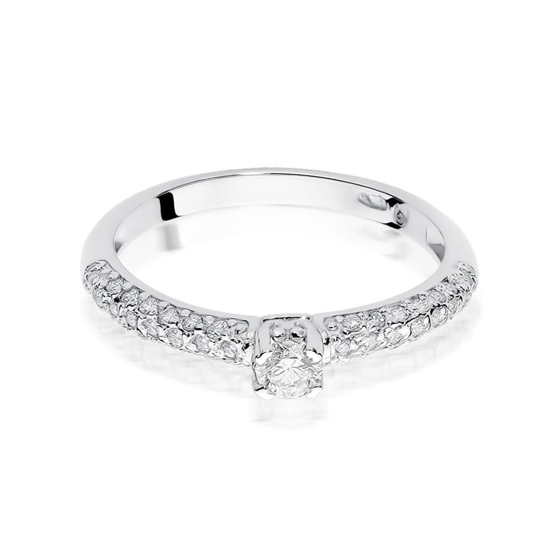 Pierścionek W200 Diament 0,15ct białe złoto