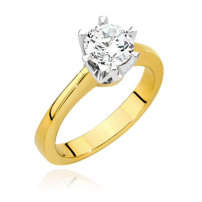 "Pierścionek W220B Diament 1,00ct żółte złoto - Daimana.pl"