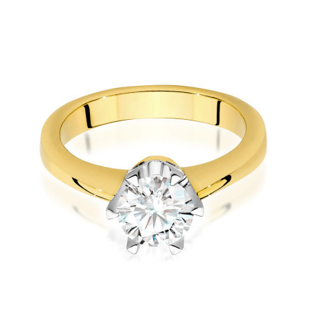 "Pierścionek W220B Diament 1,00ct żółte złoto - Daimana.pl"