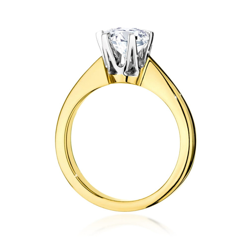 "Pierścionek W220B Diament 1,00ct żółte złoto - Daimana.pl"