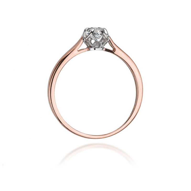 Pierścionek W062 Diament 0,15ct różowe złoto