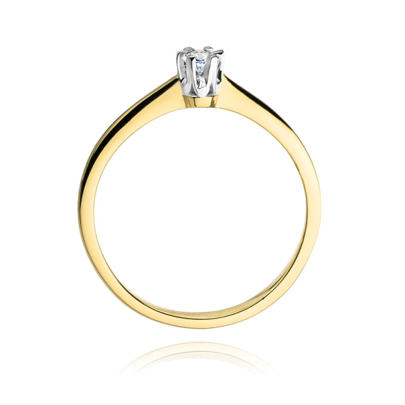 "Pierścionek W220 Diament 0,15ct w żółtym złocie | Daimana.pl"