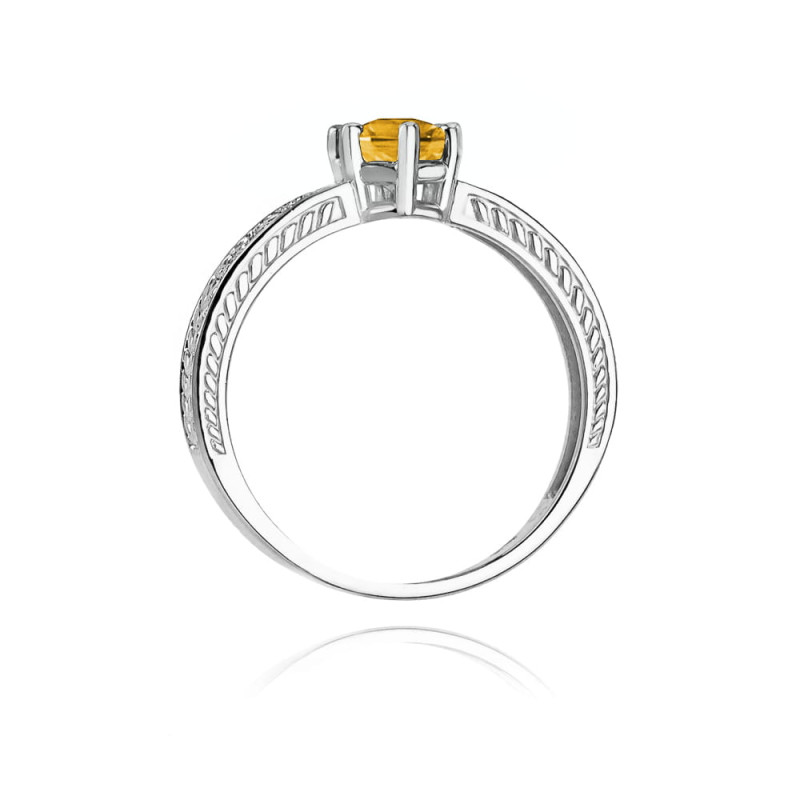 "Pierścionek W075 Cytryn 0,50ct - Białe złoto | Daimana.pl"