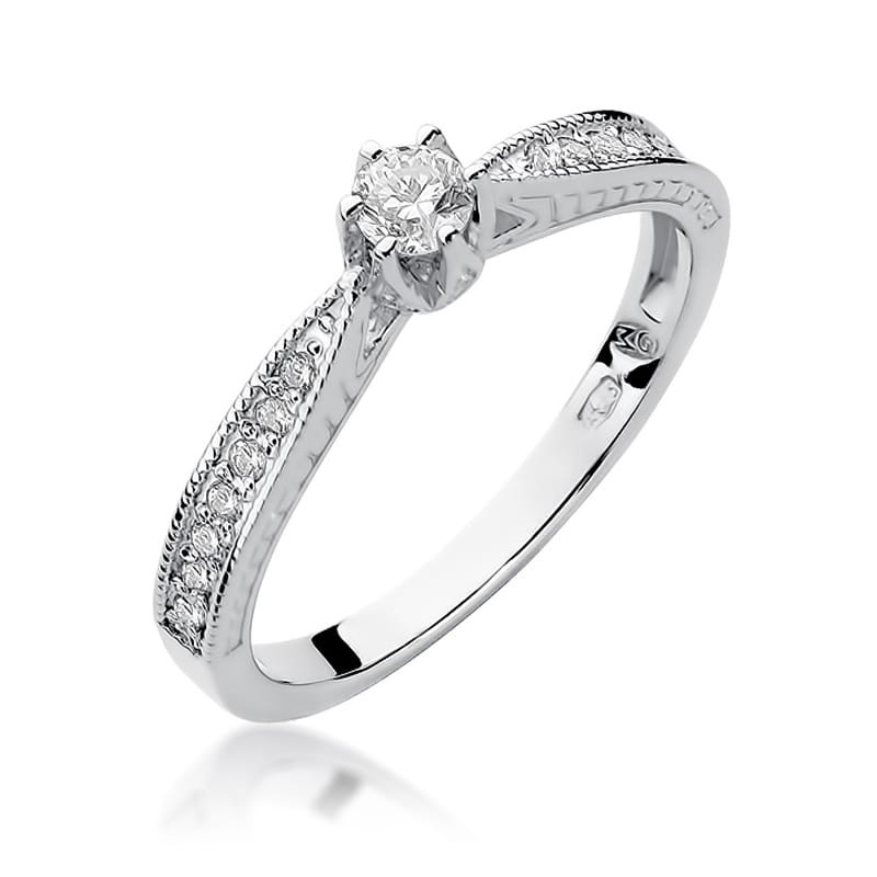 Pierścionek W202 Diament 0,15ct białe złoto