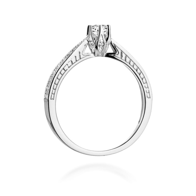 Pierścionek W202 Diament 0,15ct białe złoto