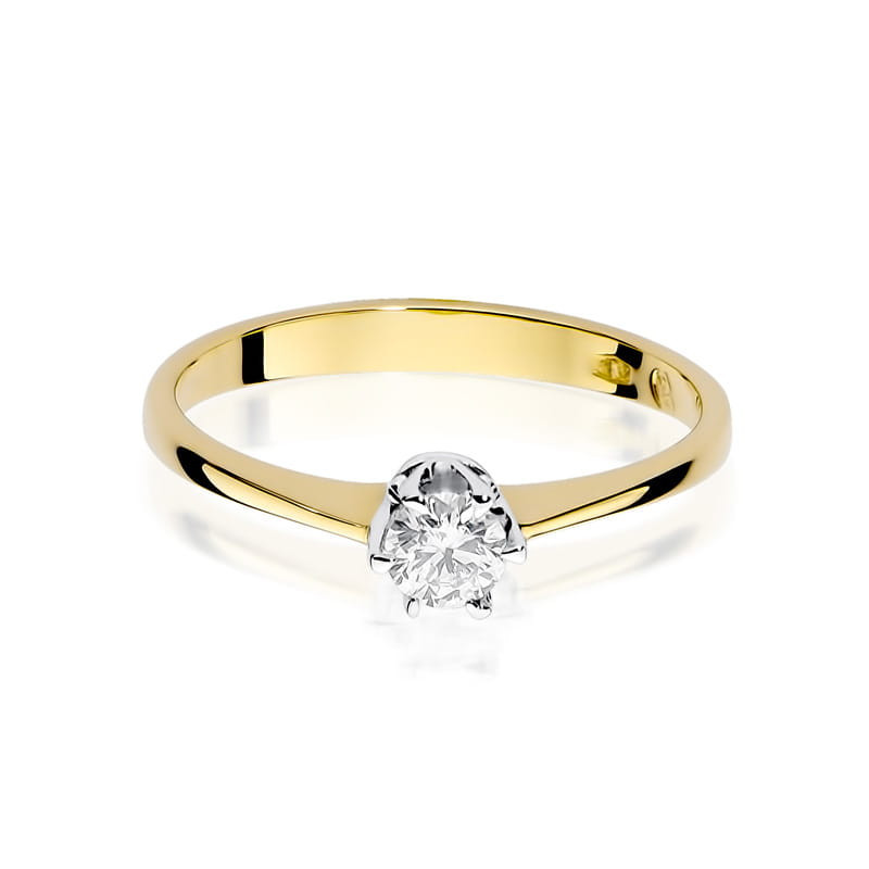 "Pierścionek W220 Diament 0,20ct w żółtym złocie - Daimana.pl"