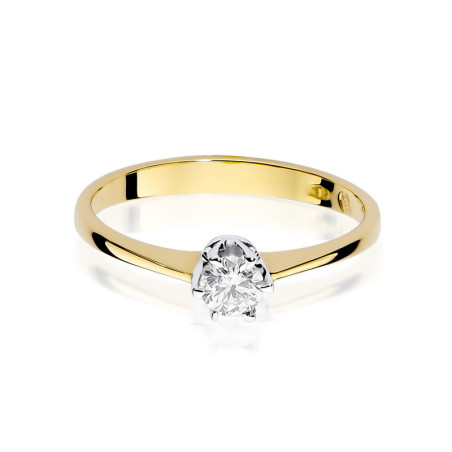 "Pierścionek W220 Diament 0,20ct w żółtym złocie - Daimana.pl"