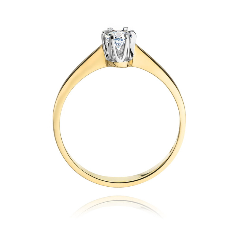 "Pierścionek W220 Diament 0,20ct w żółtym złocie - Daimana.pl"