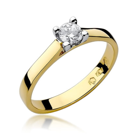 "Pierścionek W221B Diament 0,25ct Żółte Złoto - Daimana.pl | Naj