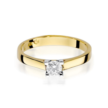 "Pierścionek W221B Diament 0,30ct żółte złoto - Daimana.pl | Naj