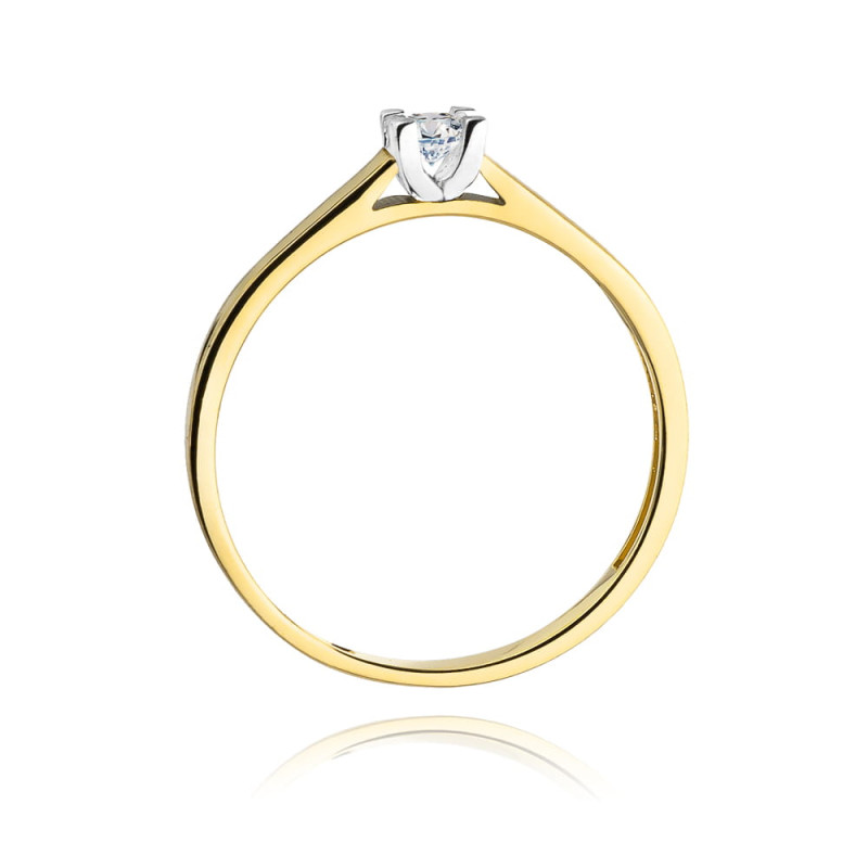 "Pierścionek W221B Diament 0,30ct żółte złoto - Daimana.pl | Naj