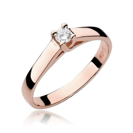 Pierścionek W070 Diament 0,10ct różowe złoto