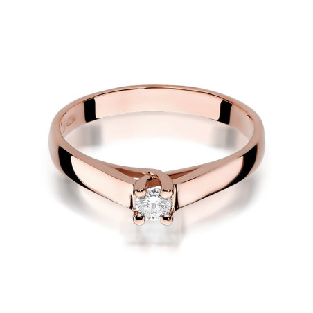 Pierścionek W070 Diament 0,10ct różowe złoto