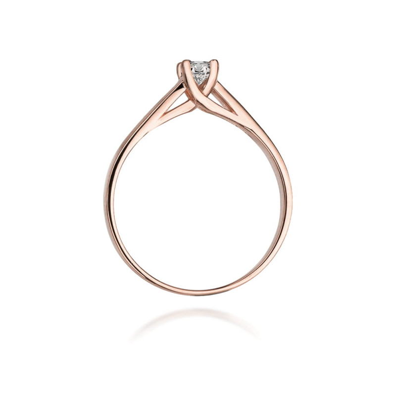 Pierścionek W070 Diament 0,10ct różowe złoto