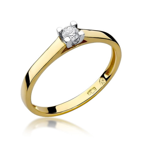 "Pierścionek W221 - Diament 0,08ct, Żółte Złoto | Daimana.pl"