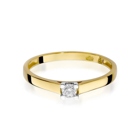 "Pierścionek W221 - Diament 0,08ct, Żółte Złoto | Daimana.pl"