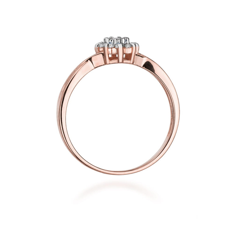 Pierścionek W072 Diament 0,10ct różowe złoto