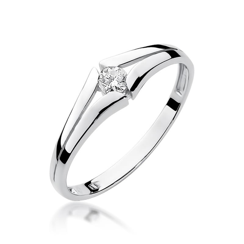 Pierścionek W207 Diament 0,10ct białe złoto