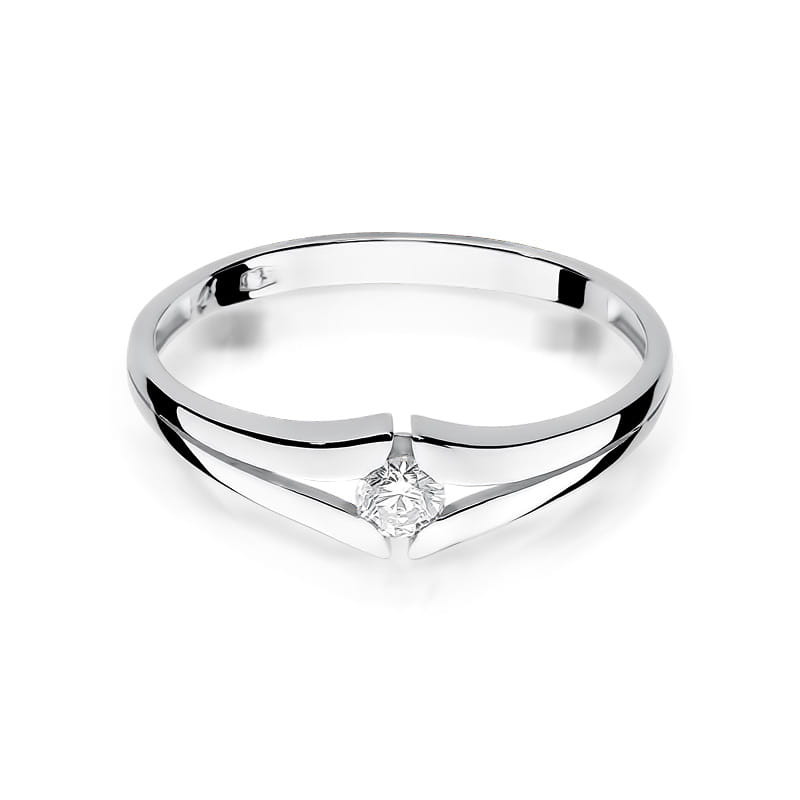Pierścionek W207 Diament 0,10ct białe złoto