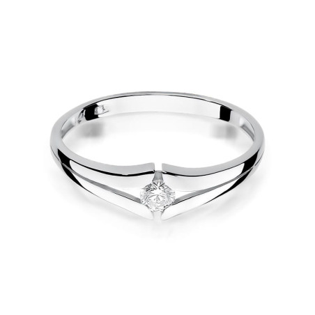 Pierścionek W207 Diament 0,10ct białe złoto