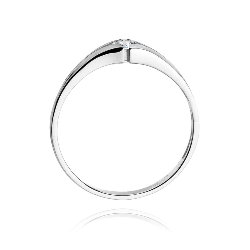 Pierścionek W207 Diament 0,10ct białe złoto