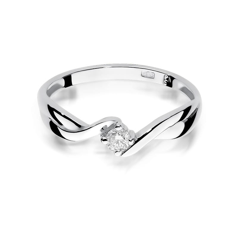 Pierścionek W208 Diament 0,08ct białe złoto