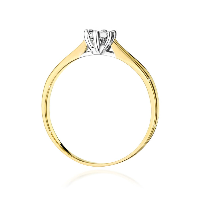 Pierścionek W222BT Diament 0,08ct w żółtym złocie - Daimana.pl: 