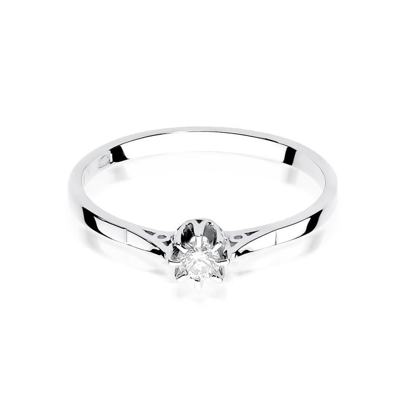 Pierścionek W209 Diament 0,08ct białe złoto