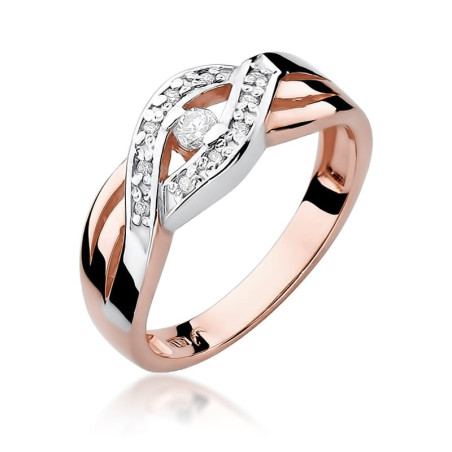 Pierścionek W083 Diament 0,05ct różowe złoto