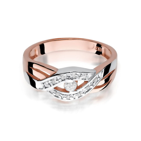 Pierścionek W083 Diament 0,05ct różowe złoto
