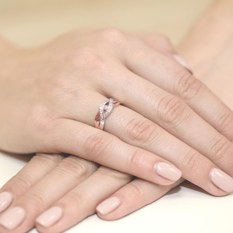 Pierścionek W083 Diament 0,05ct różowe złoto
