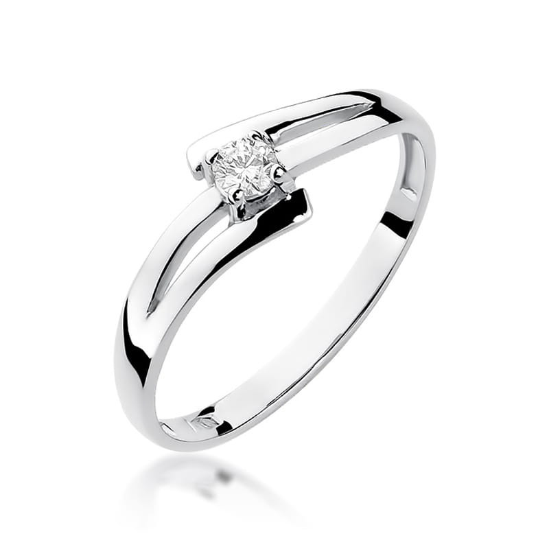 Pierścionek W210 Diament 0,08ct białe złoto