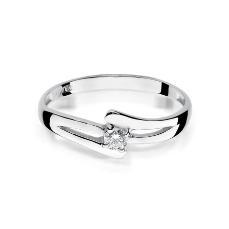 Pierścionek W210 Diament 0,10ct białe złoto
