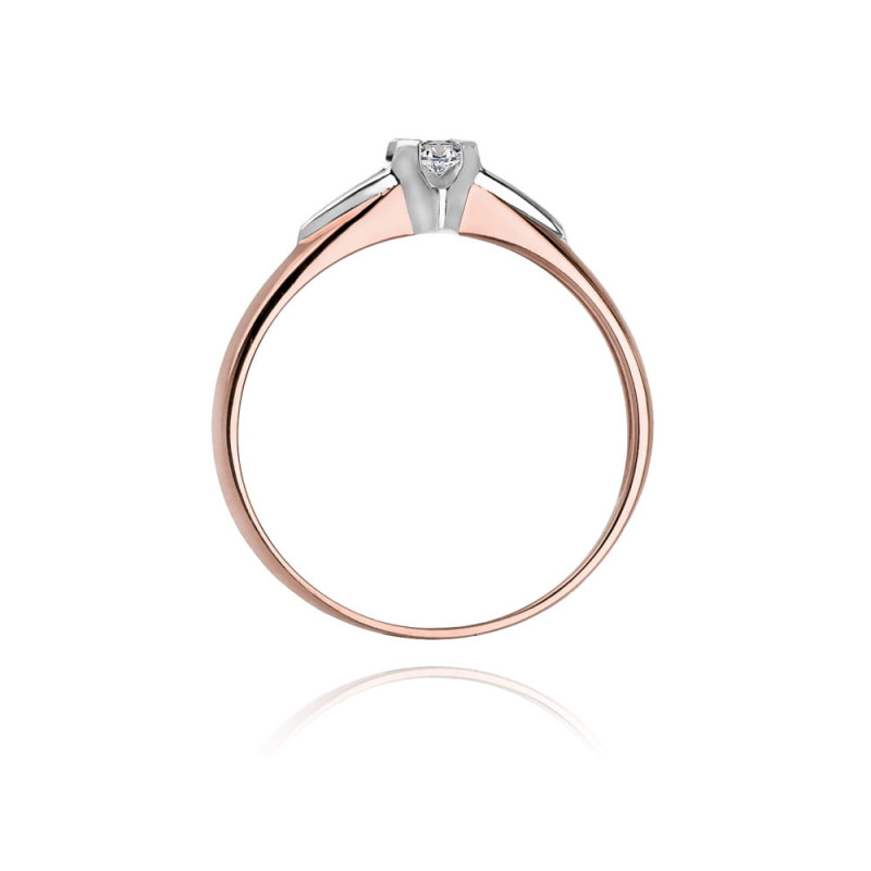 Pierścionek W088 Diament 0,04ct różowe złoto