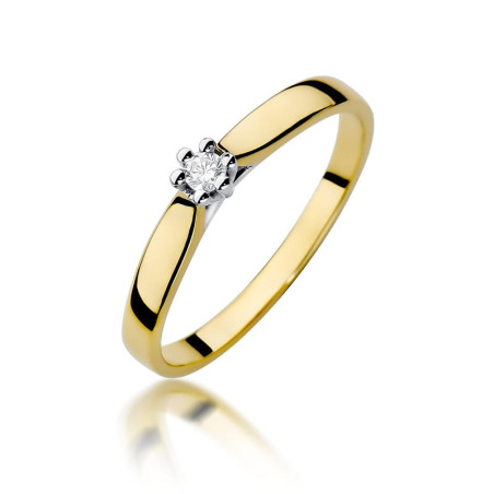 "Pierścionek W222 Diament 0,04ct w żółtym złocie | Daimana.pl"
