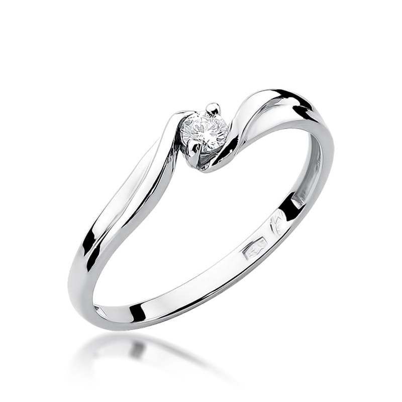 Pierścionek W211 Diament 0,10ct białe złoto