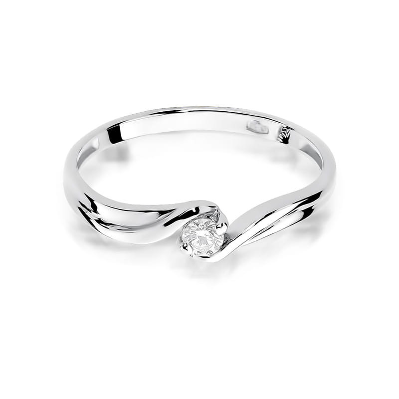 Pierścionek W211 Diament 0,10ct białe złoto