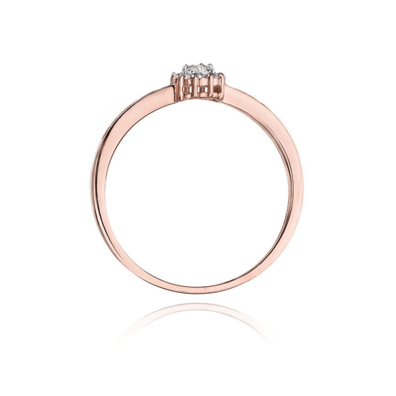 Pierścionek W091 Diament 0,02ct różowe złoto