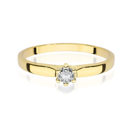 Pierścionek W222 Diament 0,15ct żółte złoto