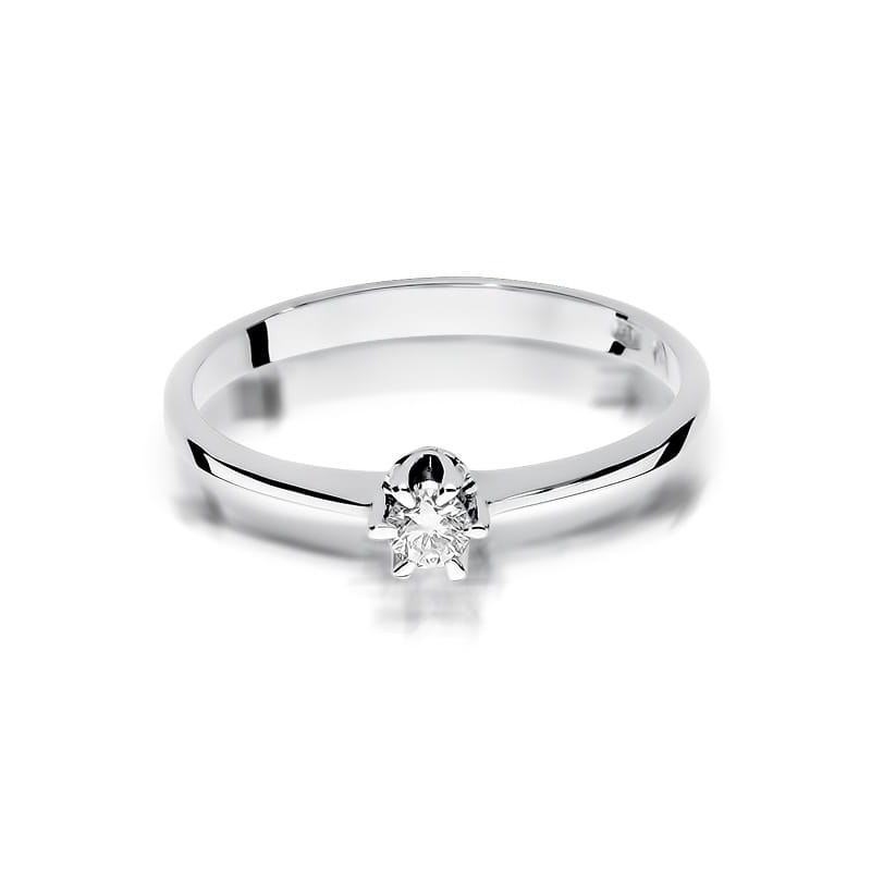 Pierścionek W220 Diament 0,10ct białe złoto