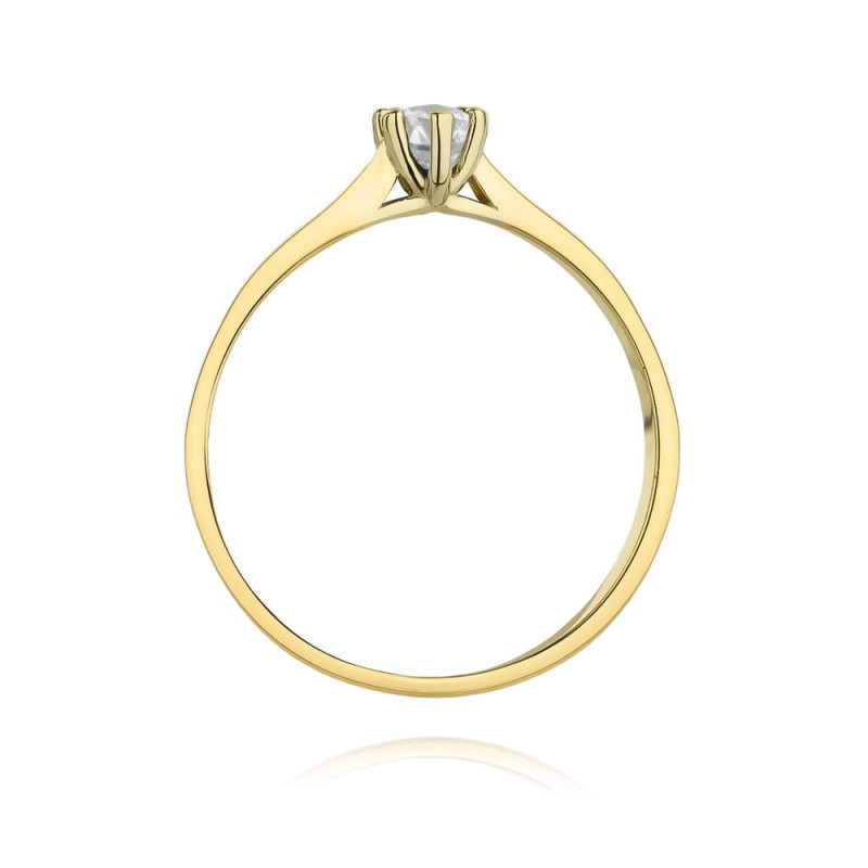 Pierścionek W222 Diament 0,15ct żółte złoto