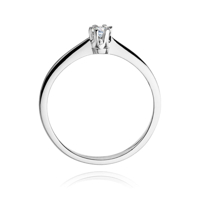Pierścionek W220 Diament 0,10ct białe złoto