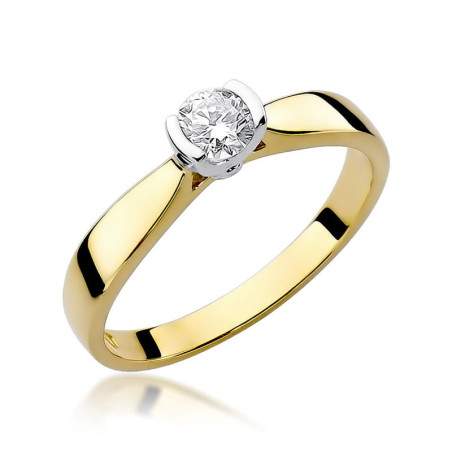 Pierścionek W223B Diament 0,25ct żółte złoto