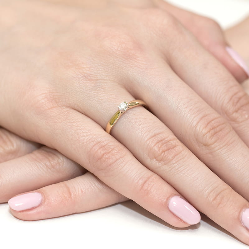 Pierścionek W223B Diament 0,30ct żółte złoto