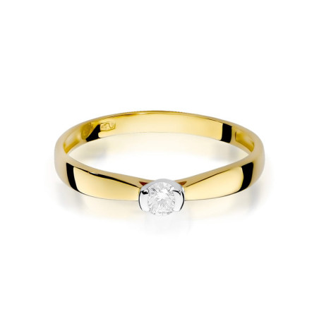 Pierścionek W223 Diament 0,10ct żółte złoto